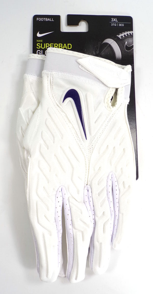 Nike TCU Horned Frog Team Issue Superbad 6 V2 White Football Gloves Size 3XL