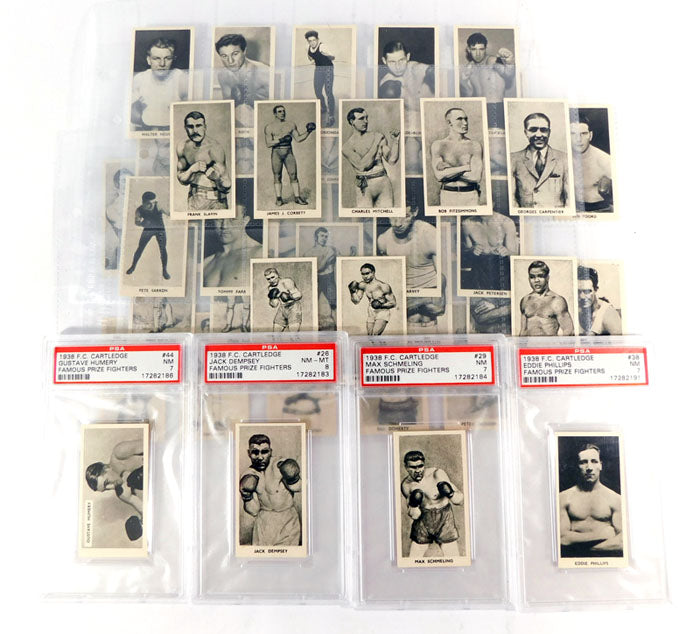 1938 Cartledge Razors Famous Prize Fighters Set (50) and 4-Cards PSA Graded