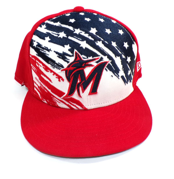 2022 Braxton Garrett #60 Angels@Marlins Game-Worn 4th of July New Era Cap COA