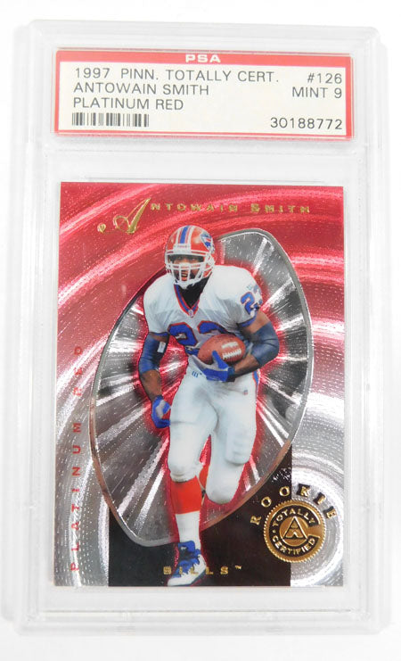 1997 Pinnacle Totally Certified Platinum Red Antowain Smith #126 Rookie PSA 9