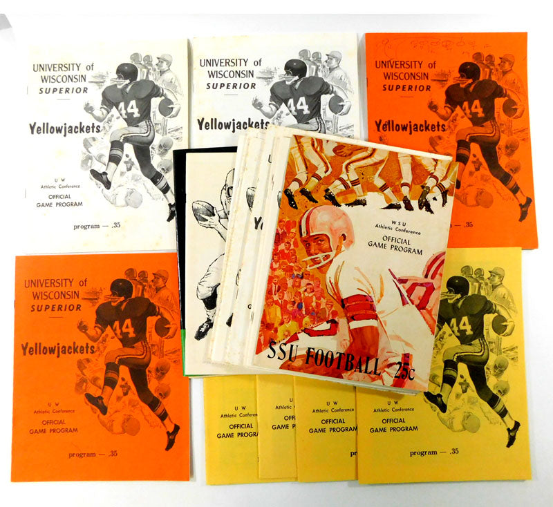 Lot of (20) Different 1970's Wisconsin State Superior College Football Programs