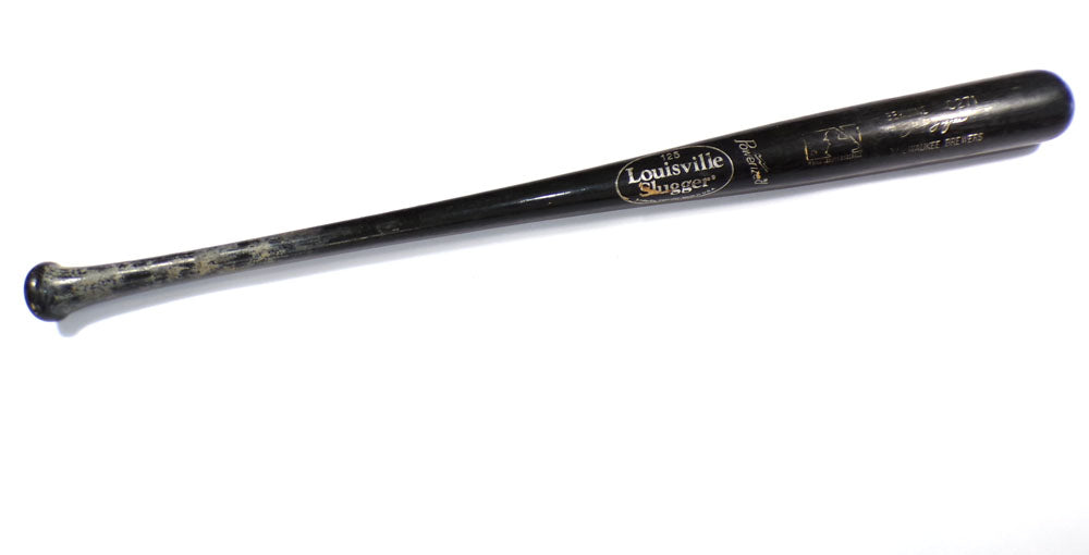 1999 Bobby Hughes #31 Milwaukee Brewers Game-Used LS C271 Black Bat Crack