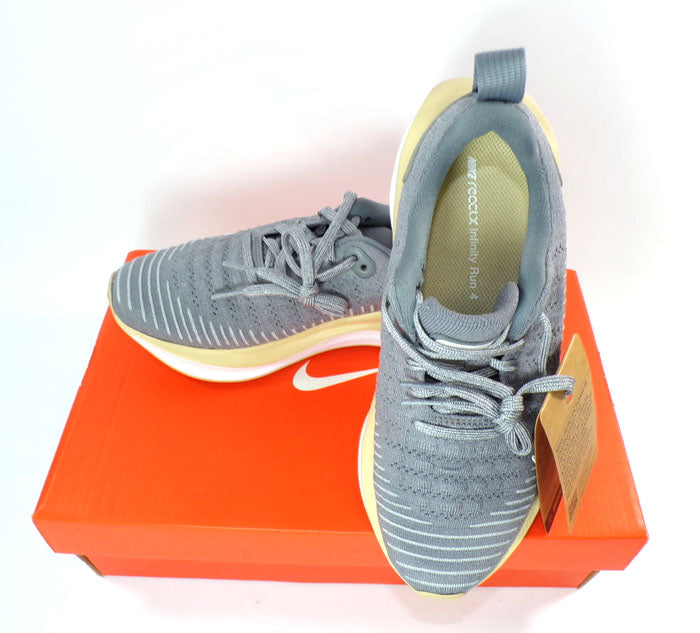 W Nike Reactx Infinity Run 4TB Cool Grey/White-Vegas Gold Shoes Women's Size 6