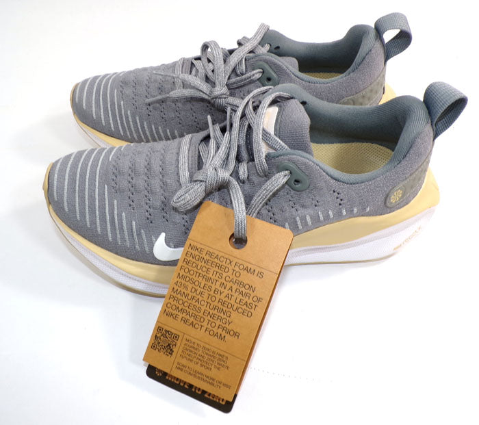 W Nike Reactx Infinity Run 4TB Cool Grey/White-Vegas Gold Shoes Women's Size 6 Pic2
