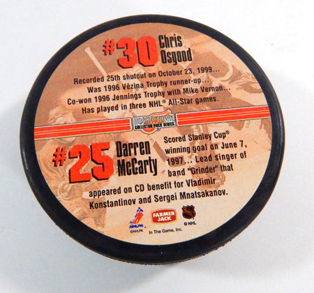 1999-2000 Hockeytown Collector Puck Series Chris Osgood/Darren McCarty Pic2