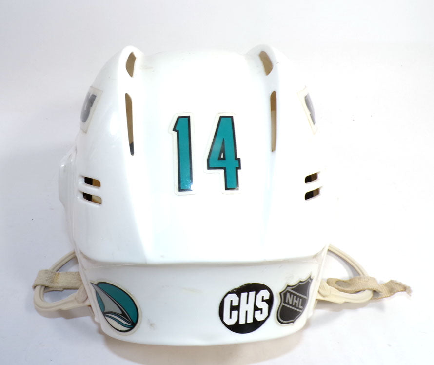 Patrick Marleau San Jose Sharks White Away Bauer Helmet 1999 Stanley Cup Playoff Pic2