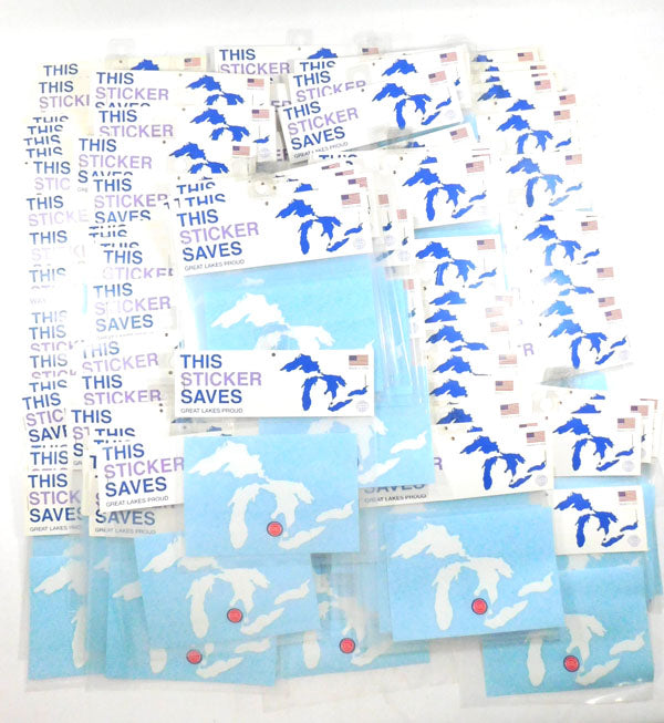 Lot of (100+) Detroit Pistons Great Lakes Proud Michigan Small White Decals NIP