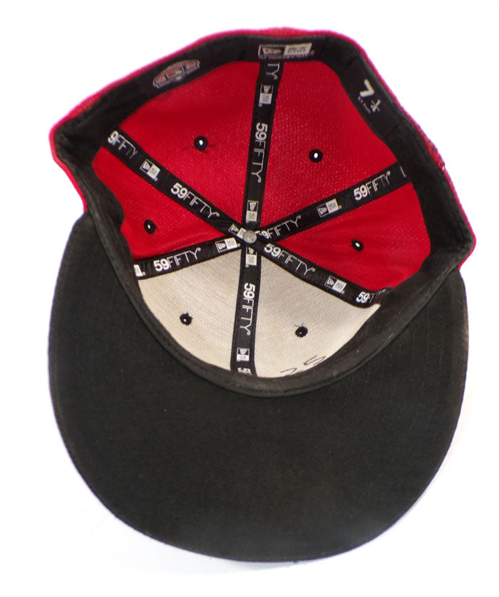 2014 Rochester Red Wings Eric Fryer #25 ML Game-Worn White "R" Logo Size 7 1/4 Pic2