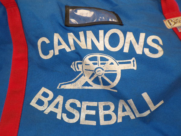 Huge Used Blue Canvas Baseball Equipment Bag with Cannons Baseball Logo Pic2