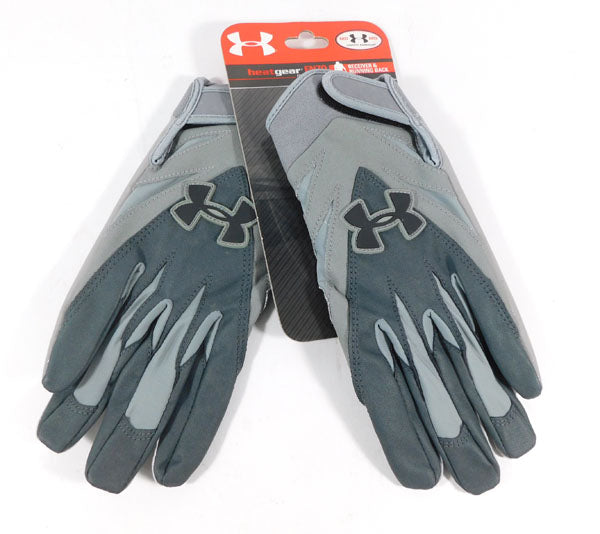 New Under Armour Receiver & Running Back Gray Football Gloves Size Medium