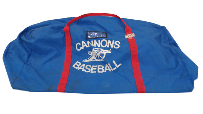 Huge Used Blue Canvas Baseball Equipment Bag with Cannons Baseball Logo