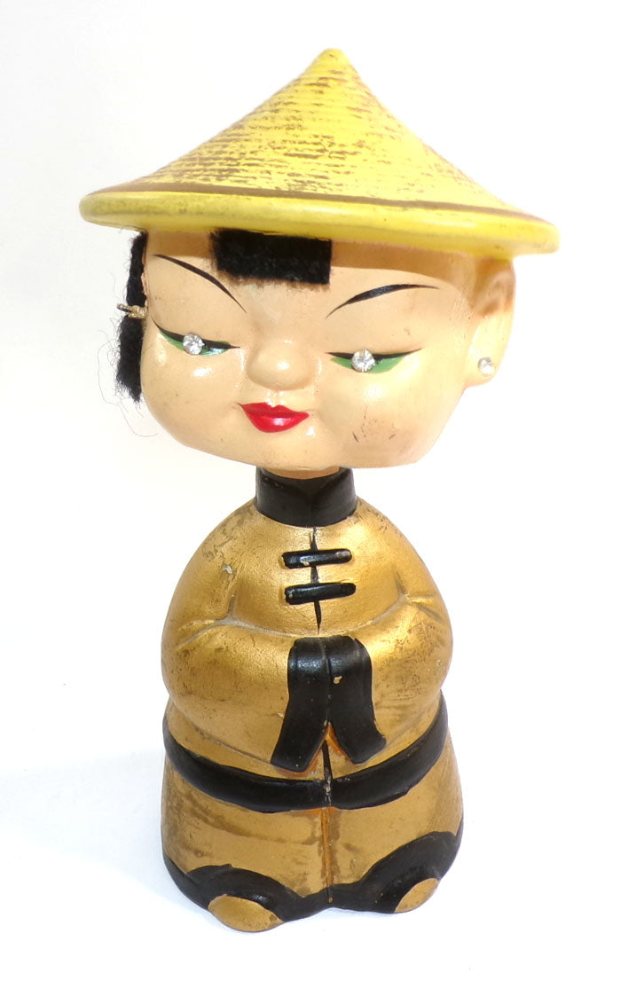 Vintage Asian Girl Nodder Bobblehead 6 1/4" Tall
