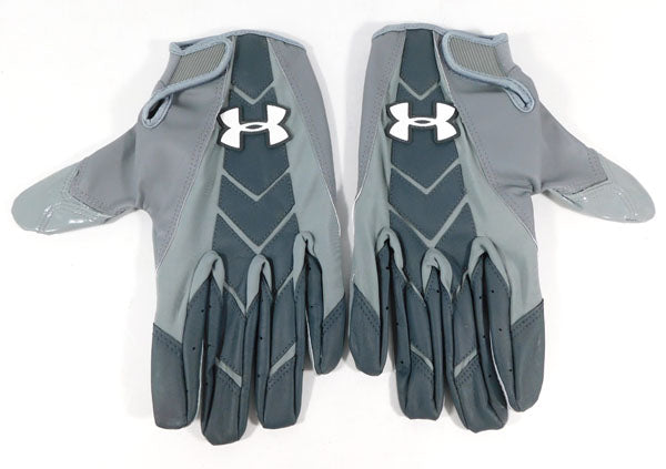 New Under Armour Receiver & Running Back Gray Football UA Blitz Gloves Size XXXL