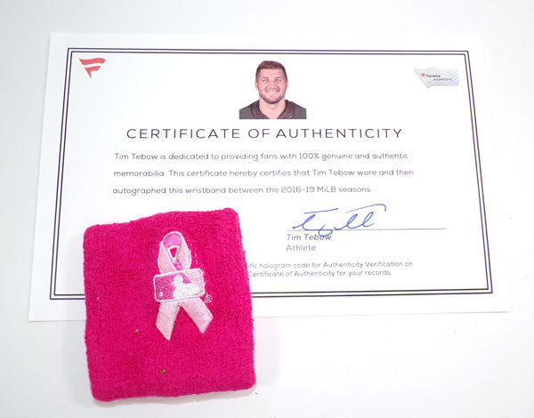 Tim Tebow New York Mets Game-Used Pink Wristband Used on Mother�s Day 2016-2019