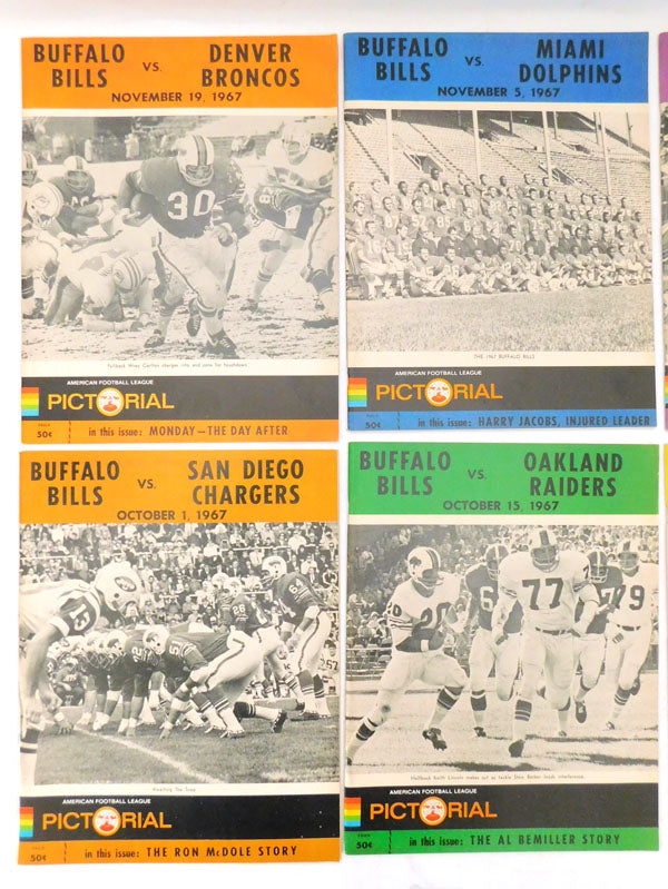 Lot of (8) Different 1967 Buffalo Bills AFL Football Programs Pic2