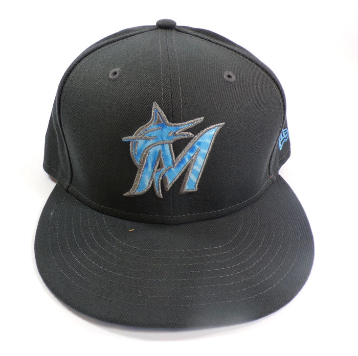 2022 Isan Diaz #34 Marlins vs. Mets June 19 GU Cap Father's Day Cap COA