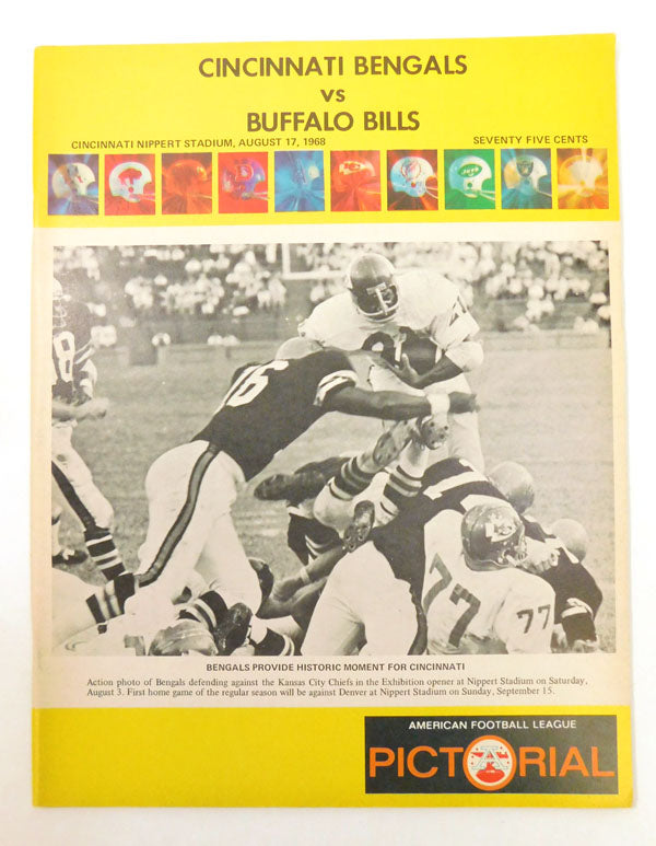 1968 Buffalo Bills at Cincinnati Bengals AFL Football Program 8/17/68