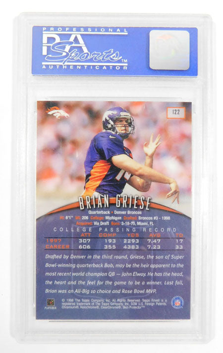 1998 Finest Brian Griese #122 Rookie Broncos PSA 10 Pic2
