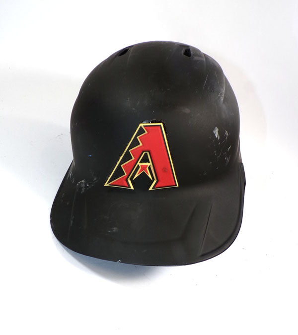 2019 Diamondbacks Game-Used Matte Black Rawlings RH Batting Helmet Size 7.5