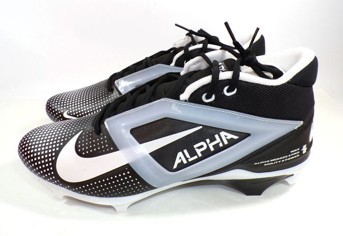 Nike Alpha Menace 4 Pro TB P TCU Issued Black/White Football Cleats Size 14.5 Pic2