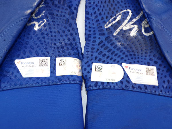 2024 Kerry Carpenter Tigers Game-Used Autographed Blue UA Batting Gloves COA Pic2