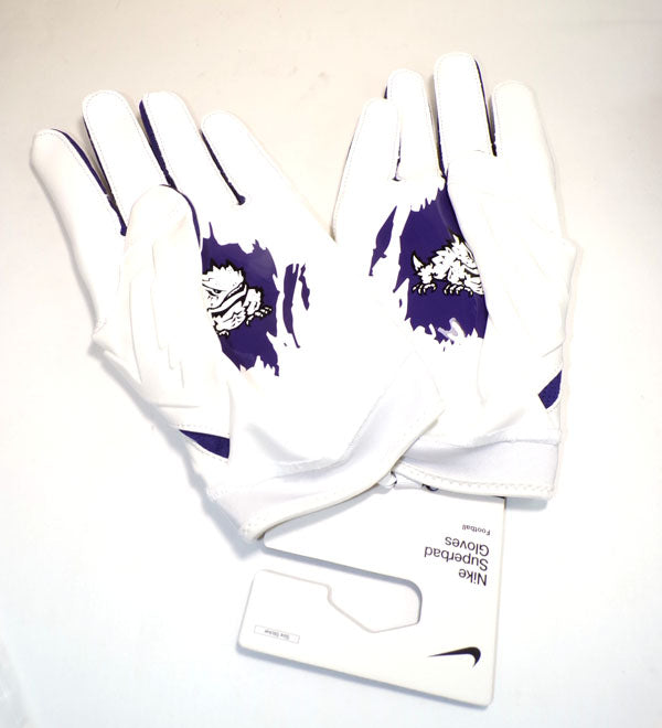 TCU Team Issue Nike Superbad 7 PROMO TF CLG Wht/Orchid Football Gloves Size 4XL Pic2