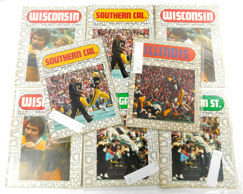 Lot of (8) Assorted 1975 Iowa College Football Programs