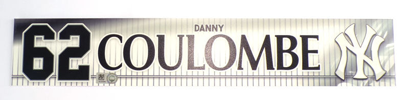 2019 Danny Coulombe #62 Yankees Game-Used Locker Name Plate COA #JD315069