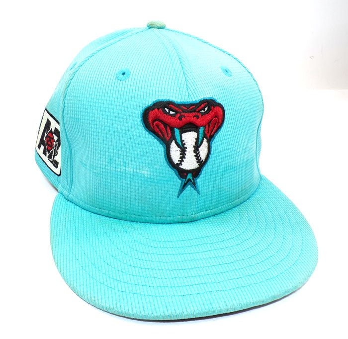 2025 A.J. Puk #33 D-Backs Team Issued Spring Training Teal Cap COA
