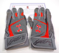 2024 Ryan Mountcastle Orioles Autograph Game-Used Grey/Org UA Batting Gloves COA