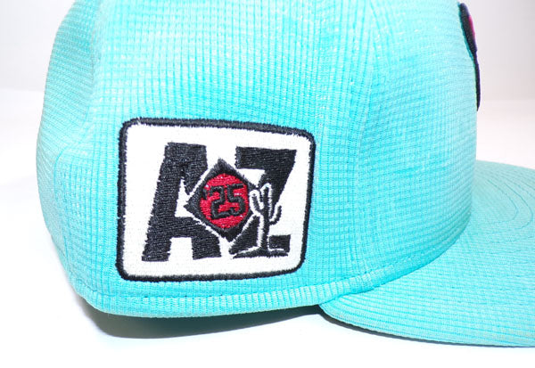 2025 A.J. Puk #33 D-Backs Team Issued Spring Training Teal Cap COA Pic2