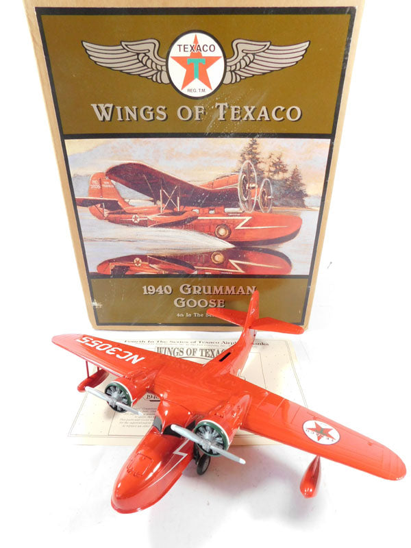 1990 Wings of Texaco 1940 Grumman Goose Die-Cast Coin Bank Airplane NIB