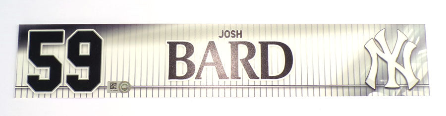 2019 Josh Bard #59 New York Yankees Game-Used Locker Name Plate COA #JD315542
