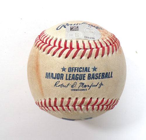 2023 Brewers @ Pirates Game Used Baseball Christian Yelich/Andre Jackson COA Pic2