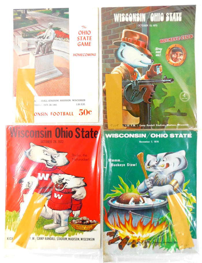 Lot of (4) Different 1961 to 1973 Ohio State at Wisconson College Football Programs