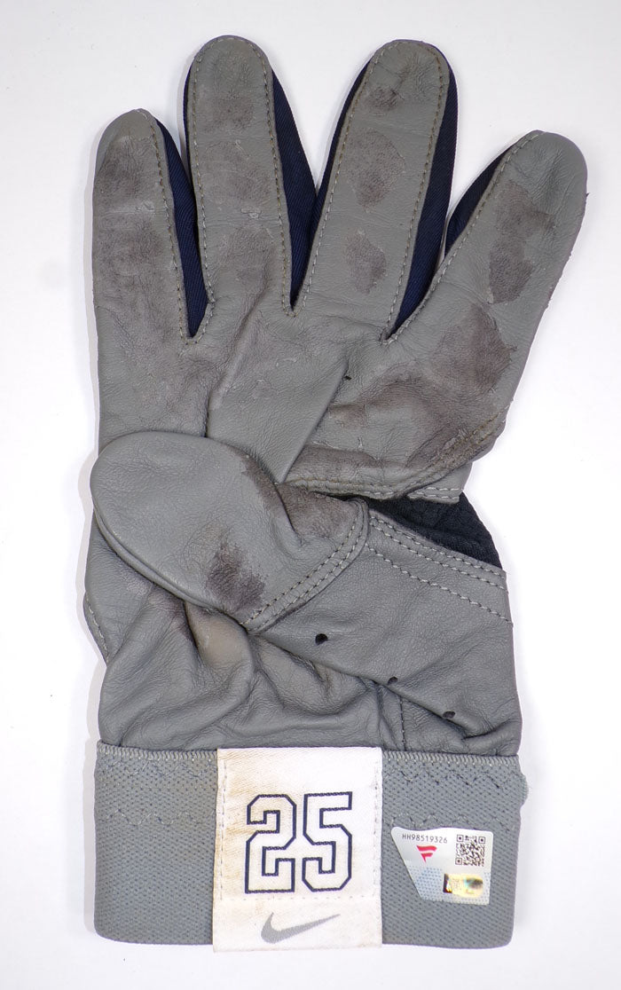 Mark Teixeira Yankees Game-Used Nike RH Navy/Gray Batting Glove COA Pic2