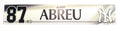 2019 Albert Abreu #87 NY Yankees Game-Used Locker Name Plate COA #JD315111