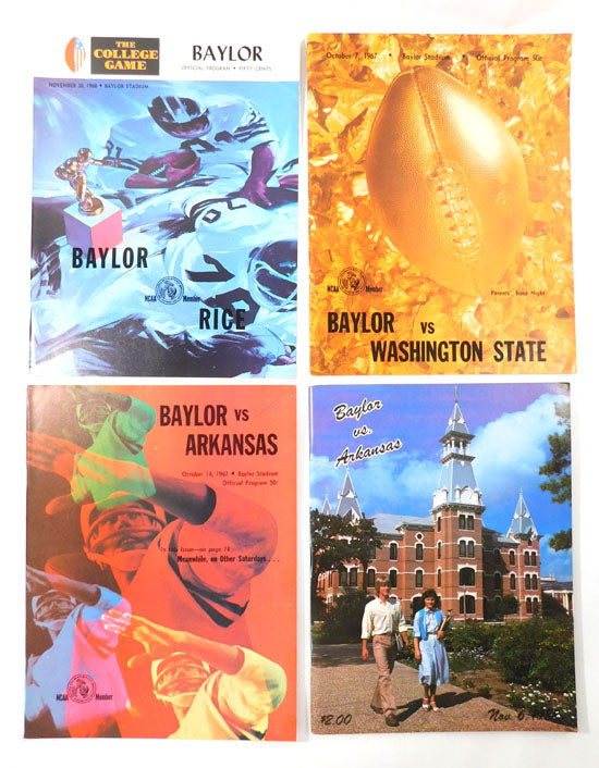Lot of (14) Different 1967 to 1982 Bayler College Football Programs Pic2