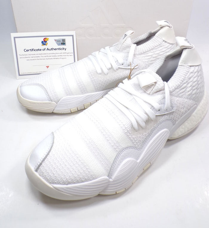 Trae Young 2 Kansas Jayhawks White adidas Men's Size 12.5 Shoes #HO3839 COA