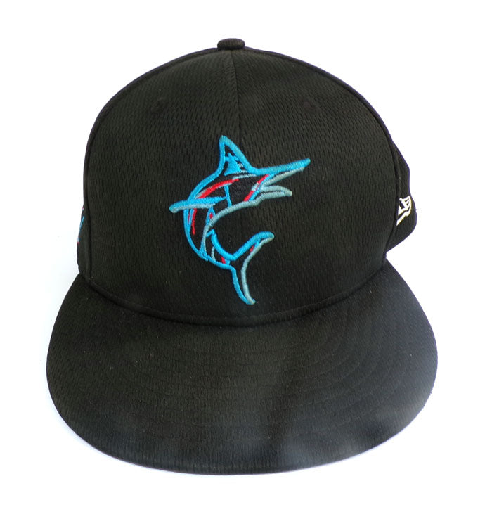 2021 John Curtiss #39 Marlins Game Used Spring Training Cap 3-28-21 COA