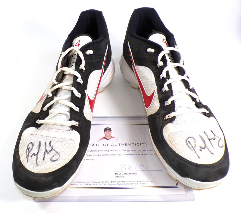 2018 Paul Goldschmidt D-Backs Signed Player-Worn Nike Cleats Size 14 COADM92885
