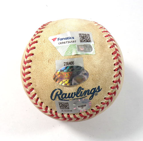 Seattle Mariners at New York Yankees Game-Used Baseball 4-16-16 COA #JB803848