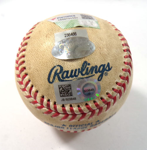 Seattle Mariners at New York Yankees Game-Used Baseball 4-16-16 COA #JB803848 Pic2