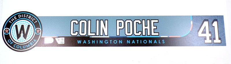 2026 Colin Poche #41 Washington Nationals Team Issued Locker Tag COA PX348397