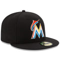 Miami Marlins New Era 59Fifty 5950 Baseball Hat Cap Black Fitted Size Kids 6 3/8