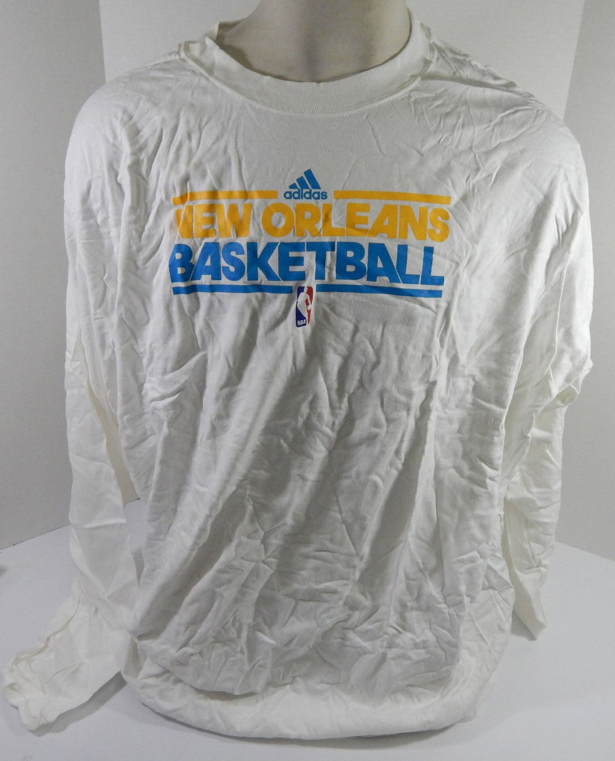 New Orleans Hornets TeamIssued White Long Sleeve Shirt 4XLT DP59009 - DP59009