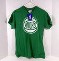 New York Knicks Kristaps Prozingis #6 Authntic Green Jersey TShirt St Pat NWT 6S - 712076S