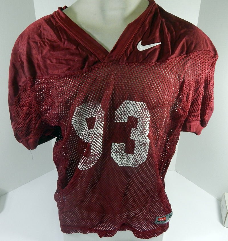 North Carolina Tar Heels UNC #93 Game Used Red Practice Football Jersey 598 - DP61598