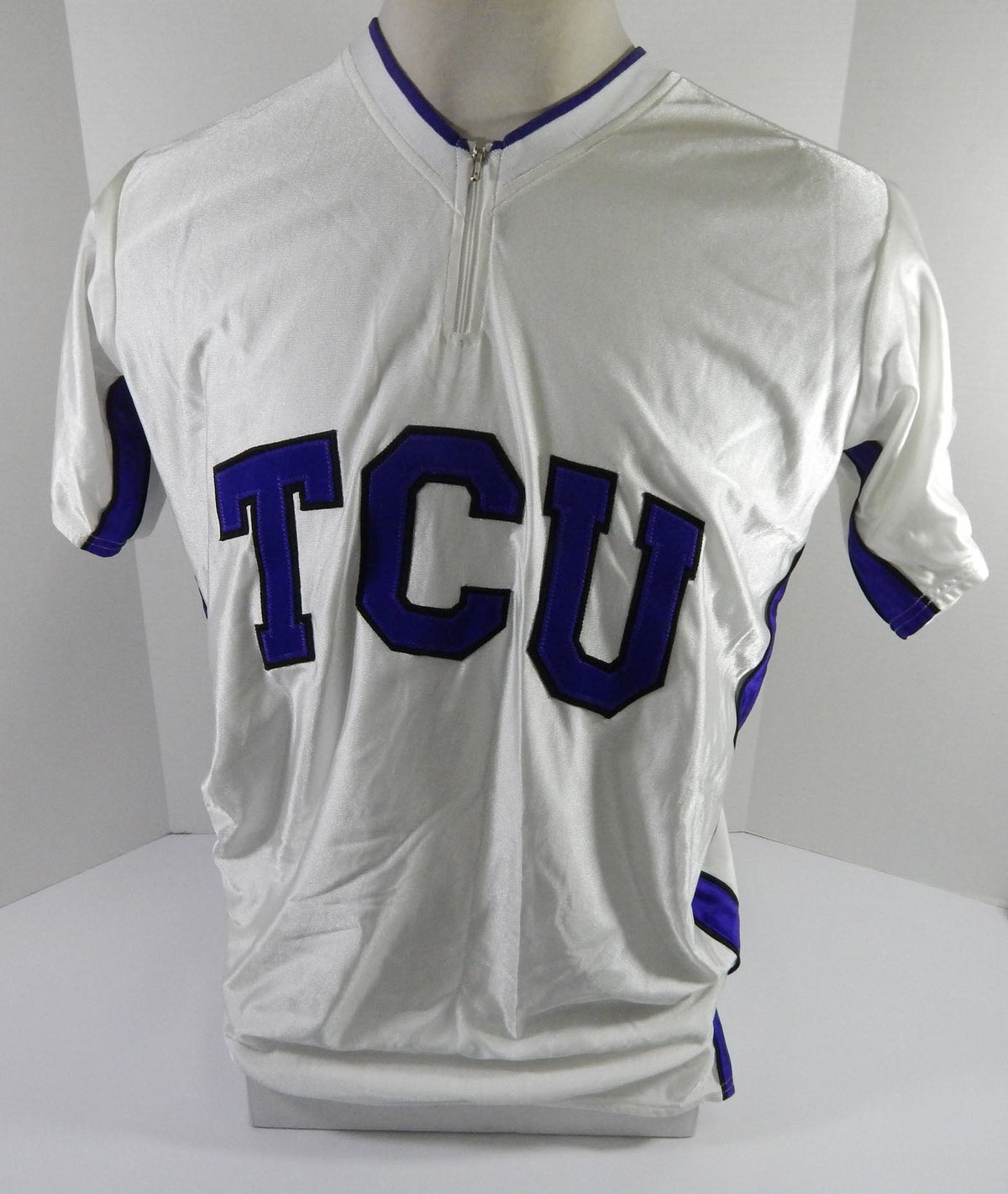 Texas Christian TCU Horned Frogs Davis GameUsed White Shooting Shirt L DP59098 - DP59098