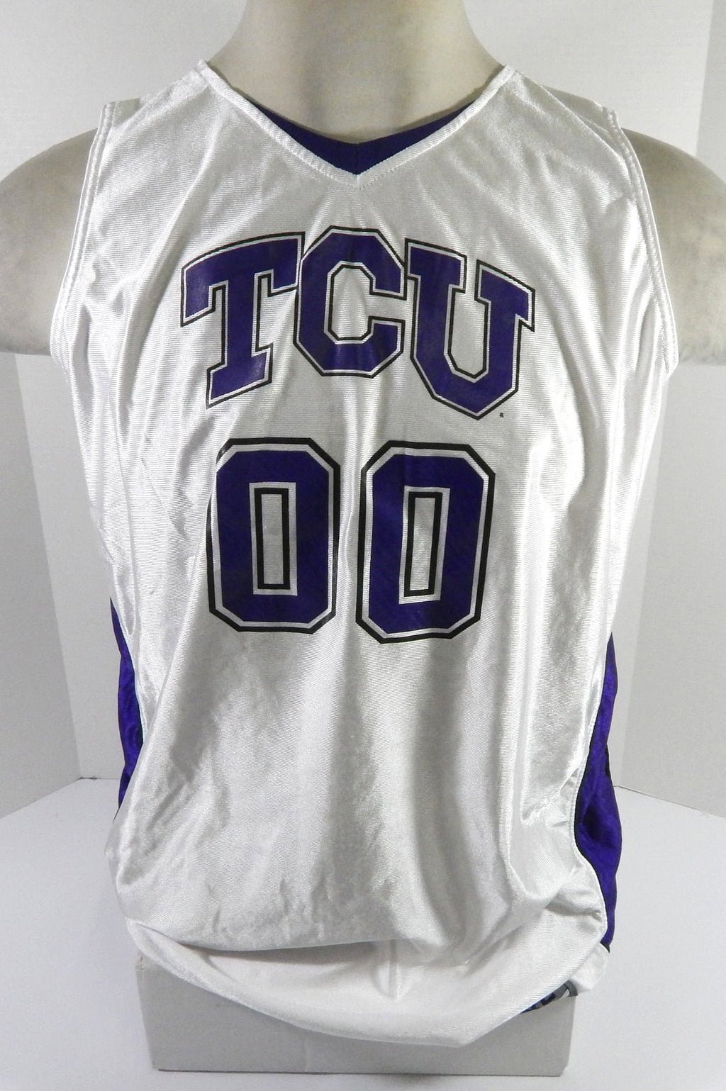 Texas Christian TCU Horned Frogs Purdom #0 Game Used White Jersey XL 76 - DP57876